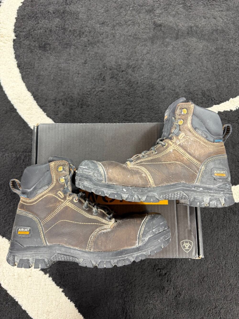 Ariat Boots Womens 9.5 Brown Steel Toe Waterproof Work Leather ASTM F2413-18